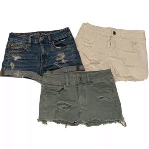 Lot Of 3 American Eagle Super Stretch Cut Offs